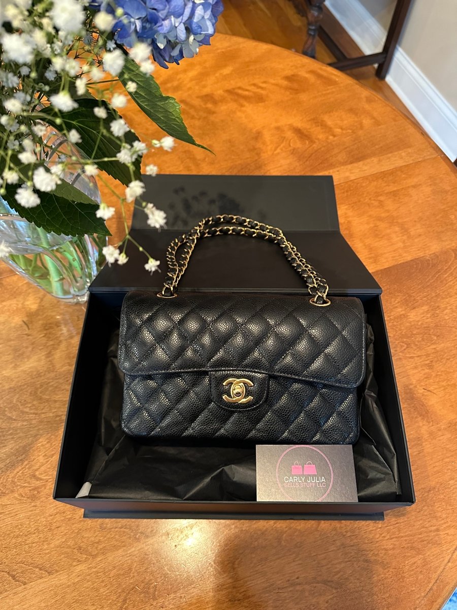 CHANEL 2023 Small Black Caviar Double Flap GHW - Carly Julia Sells Stuff, LLC