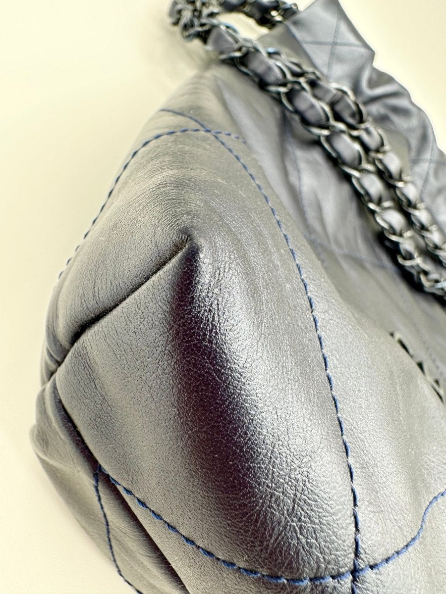 CHANEL 22 Small Hobo Shiny Navy Calfskin - Carly Julia Sells Stuff, LLC