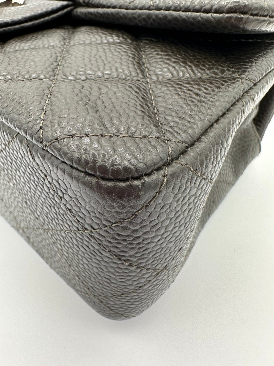 CHANEL Dark Grey Mini Caviar Flap - Carly Julia Sells Stuff, LLC