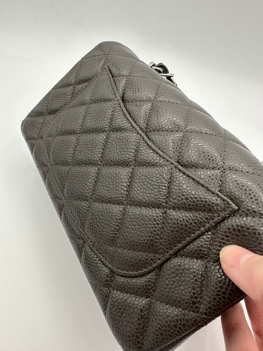 CHANEL Dark Grey Mini Caviar Flap - Carly Julia Sells Stuff, LLC