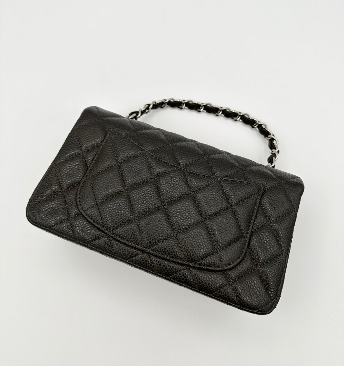 CHANEL Dark Grey Mini Caviar Flap - Carly Julia Sells Stuff, LLC