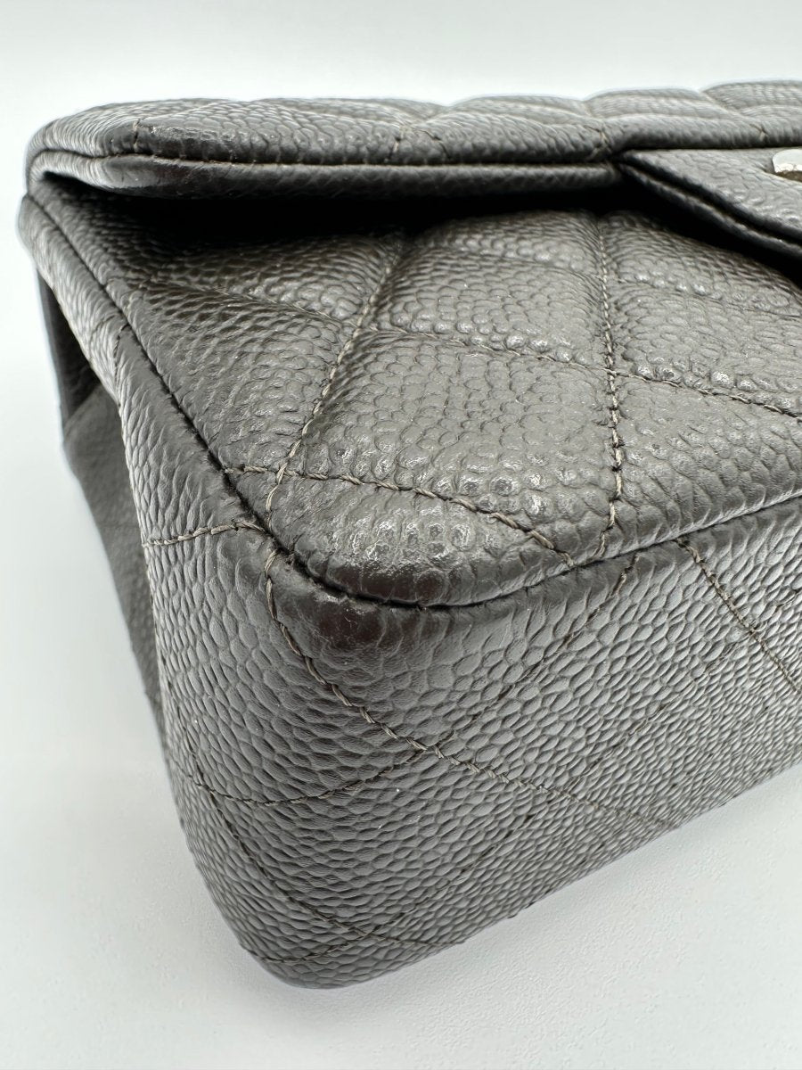 CHANEL Dark Grey Mini Caviar Flap - Carly Julia Sells Stuff, LLC