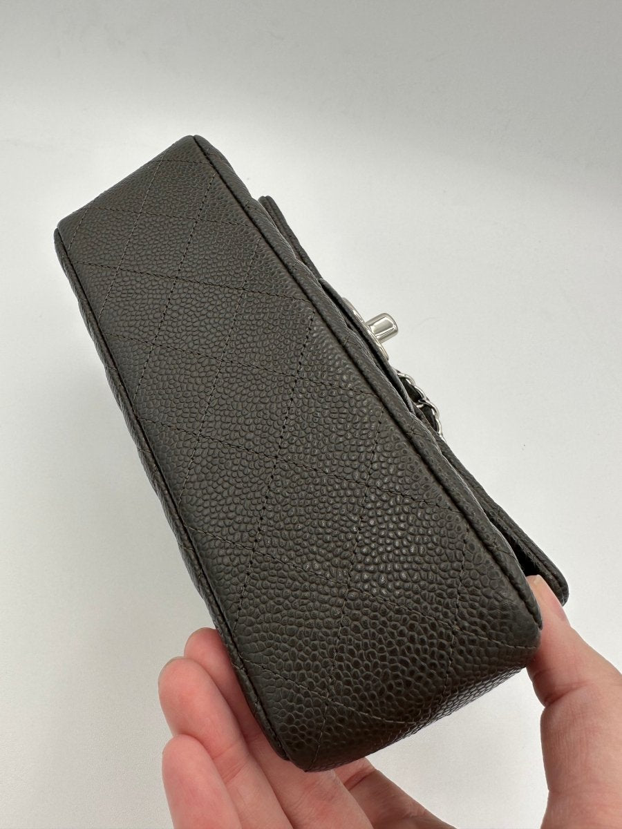 CHANEL Dark Grey Mini Caviar Flap - Carly Julia Sells Stuff, LLC