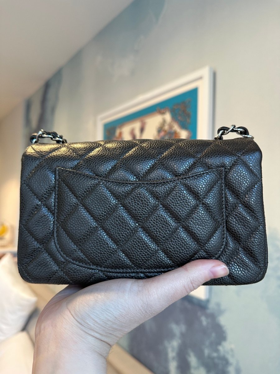 CHANEL Dark Grey Mini Caviar Flap - Carly Julia Sells Stuff, LLC