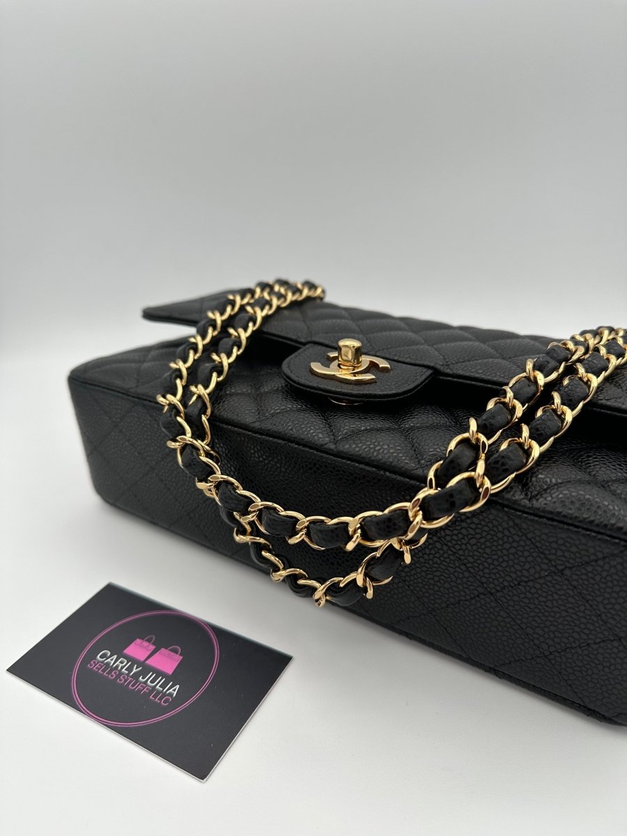 CHANEL Medium Caviar Double Flap Black GHW - Carly Julia Sells Stuff, LLC