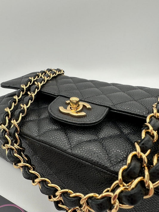 CHANEL Medium Caviar Double Flap Black GHW - Carly Julia Sells Stuff, LLC