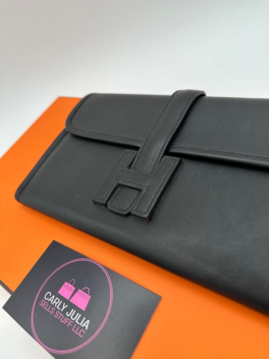 Hermes Jige Duo Wallet Noir PHW - Carly Julia Sells Stuff, LLC