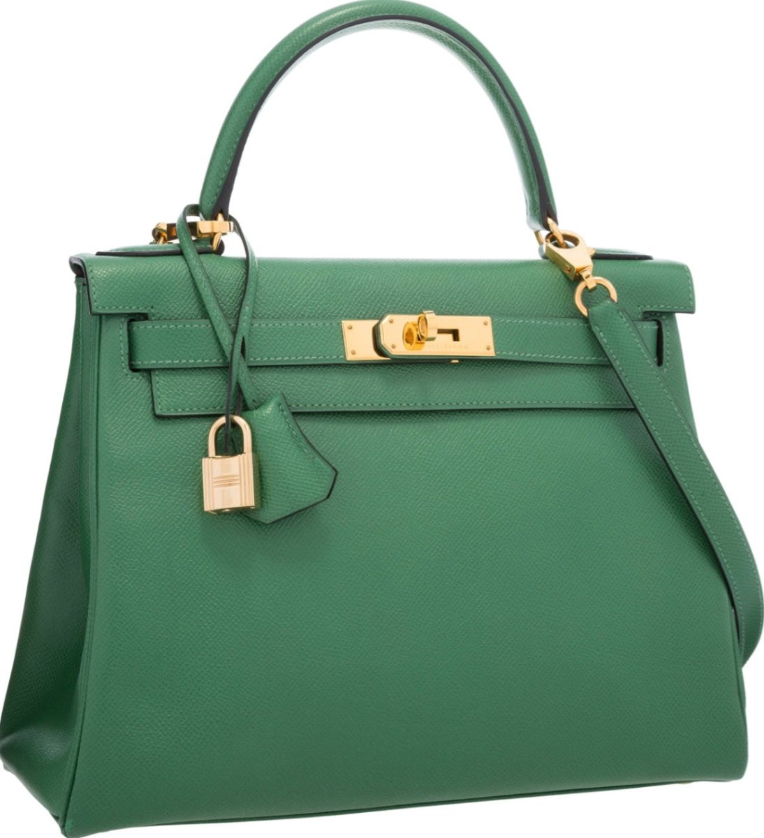 Hermes Kelly 28 Sellier Courchevel Vert Bengale GHW - Carly Julia Sells Stuff, LLC