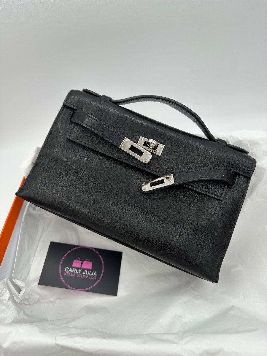 Hermes Kelly Pochette Noir PHW - Carly Julia Sells Stuff, LLC