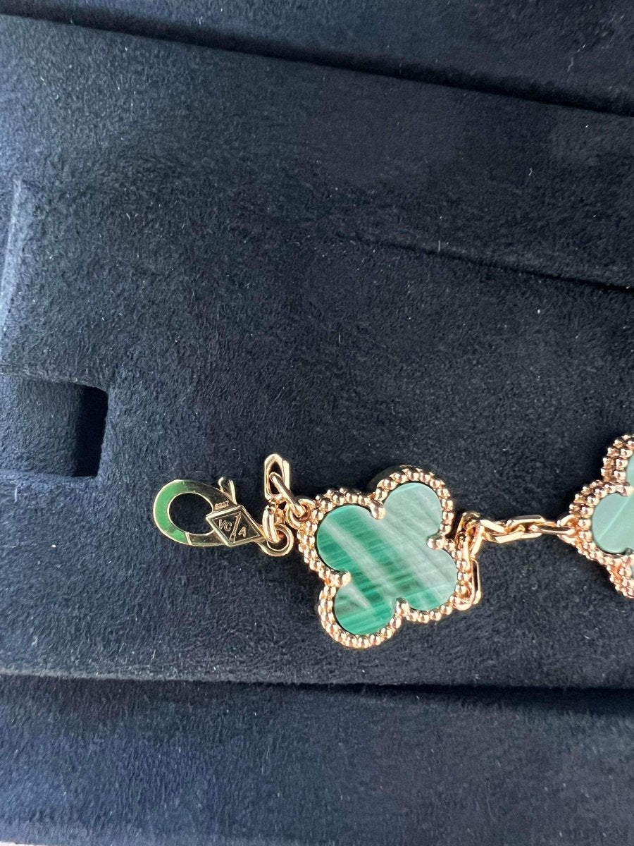 Van Cleef & Arpels 2022 Malachite 5 Motif Braclet - Carly Julia Sells Stuff, LLC