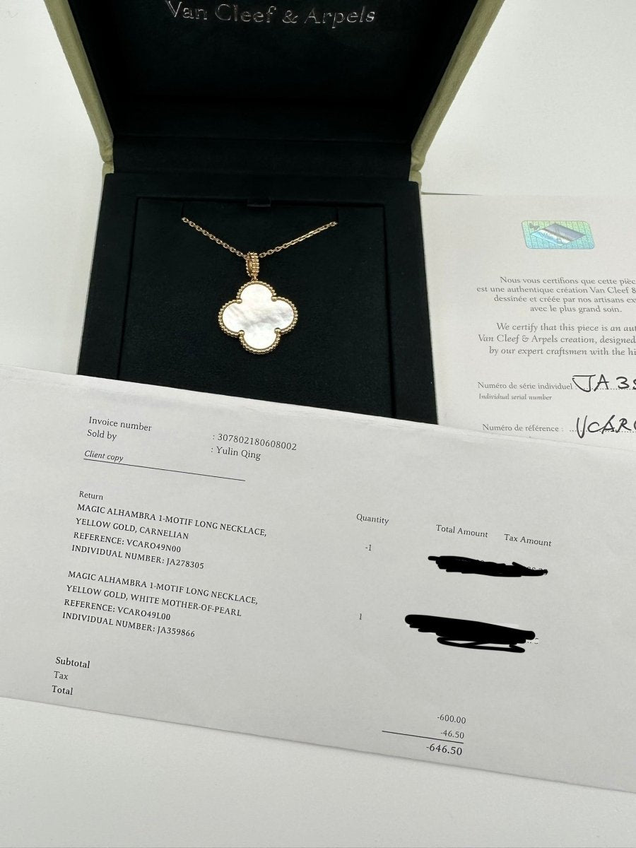 Van Cleef & Arpels Magic MOP Alhambra Pendant - Carly Julia Sells Stuff, LLC