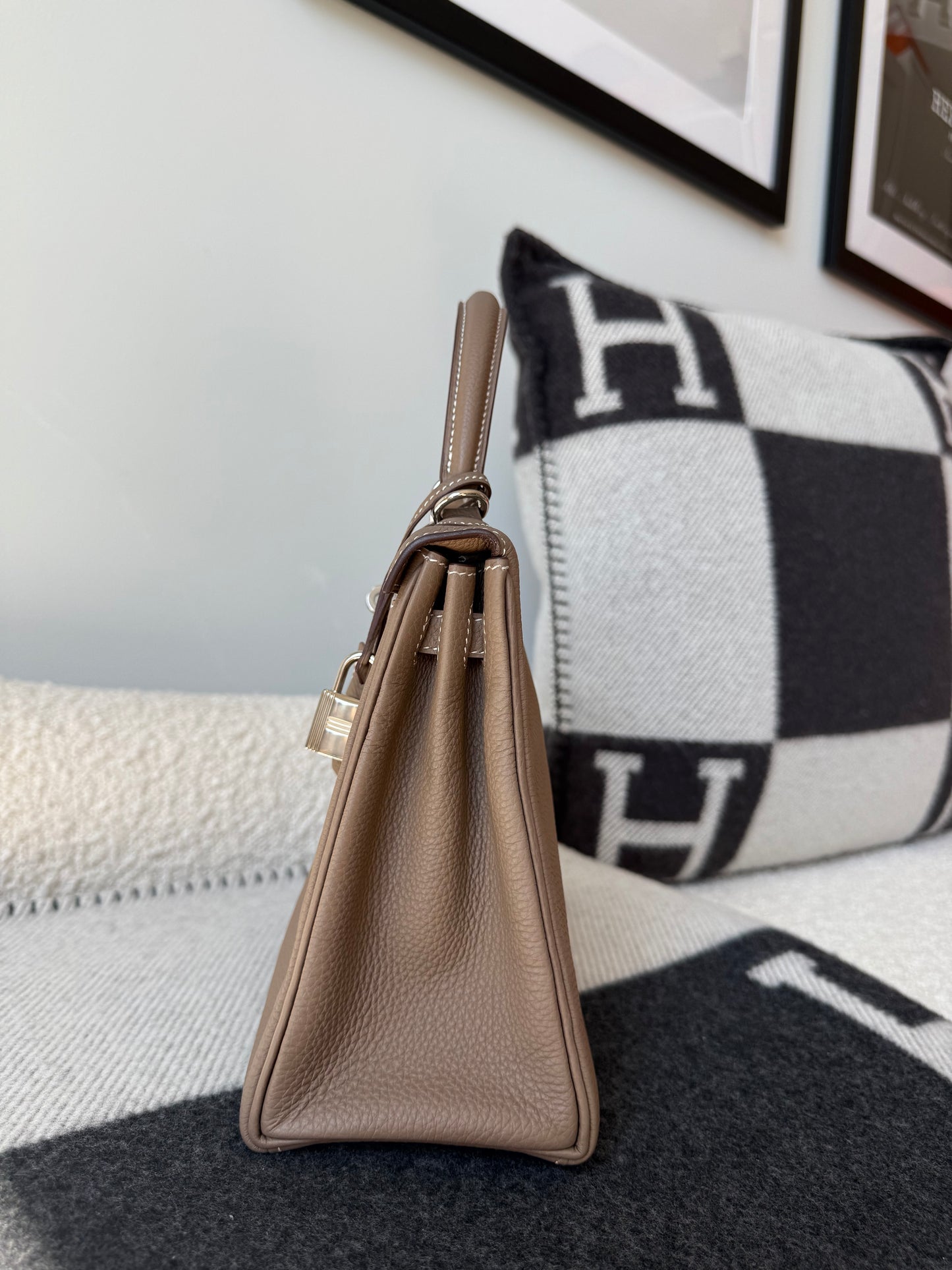 Hermes 2020 Togo Retourne Kelly 25 Etoupe PHW