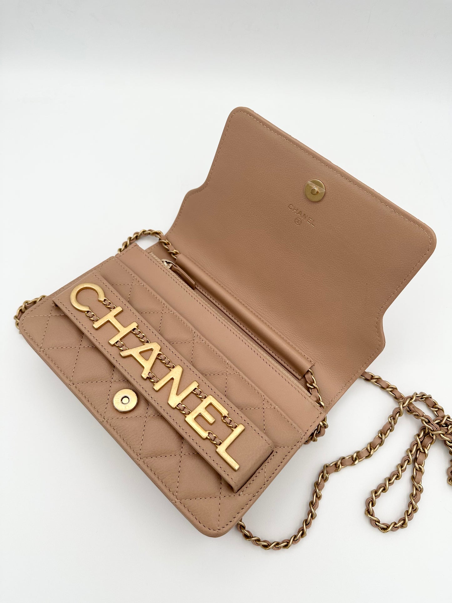 CHANEL Logo Enchained Flap WOC