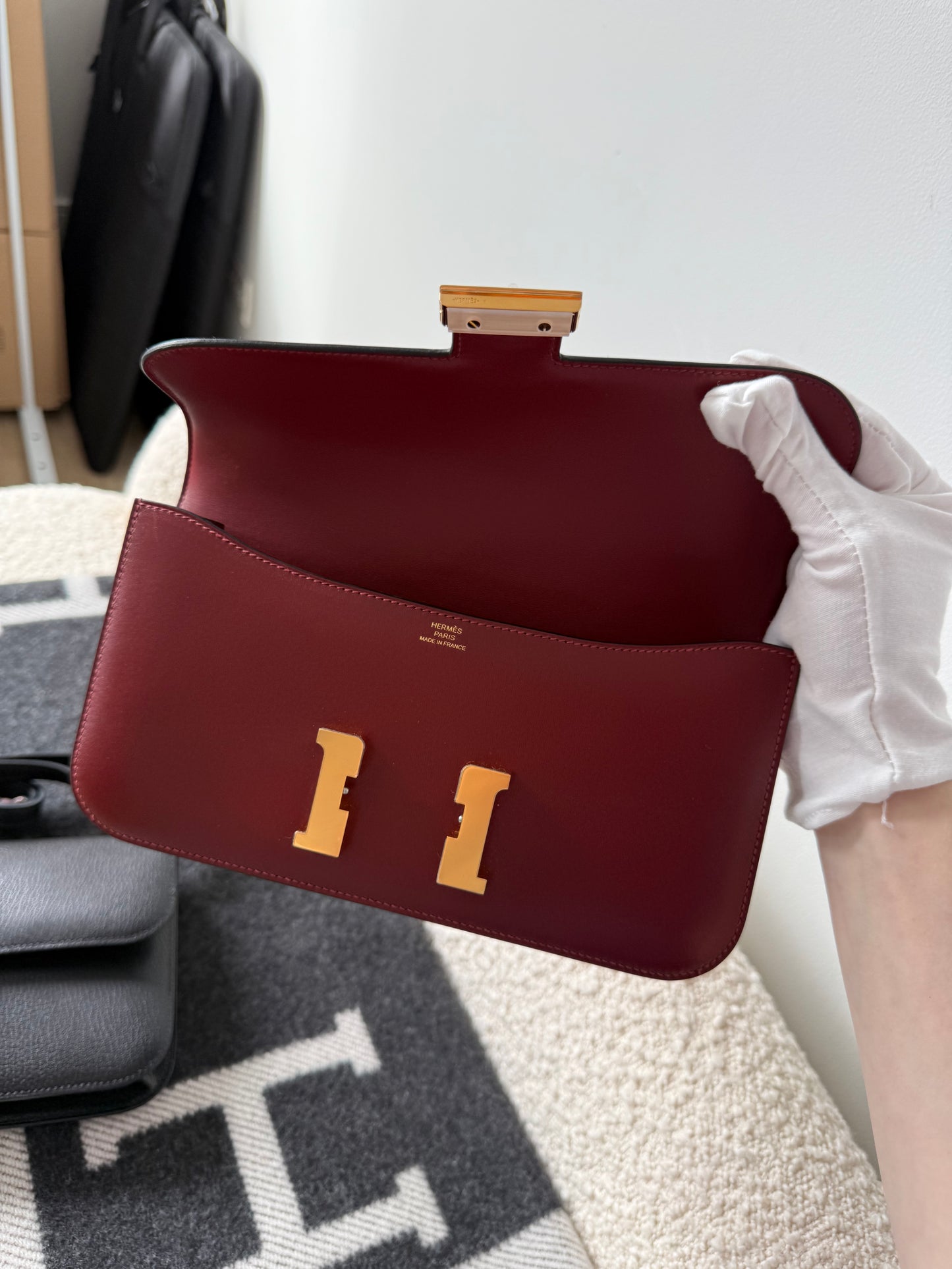 Hermes Constance Elan Rouge H Box Leather GHW