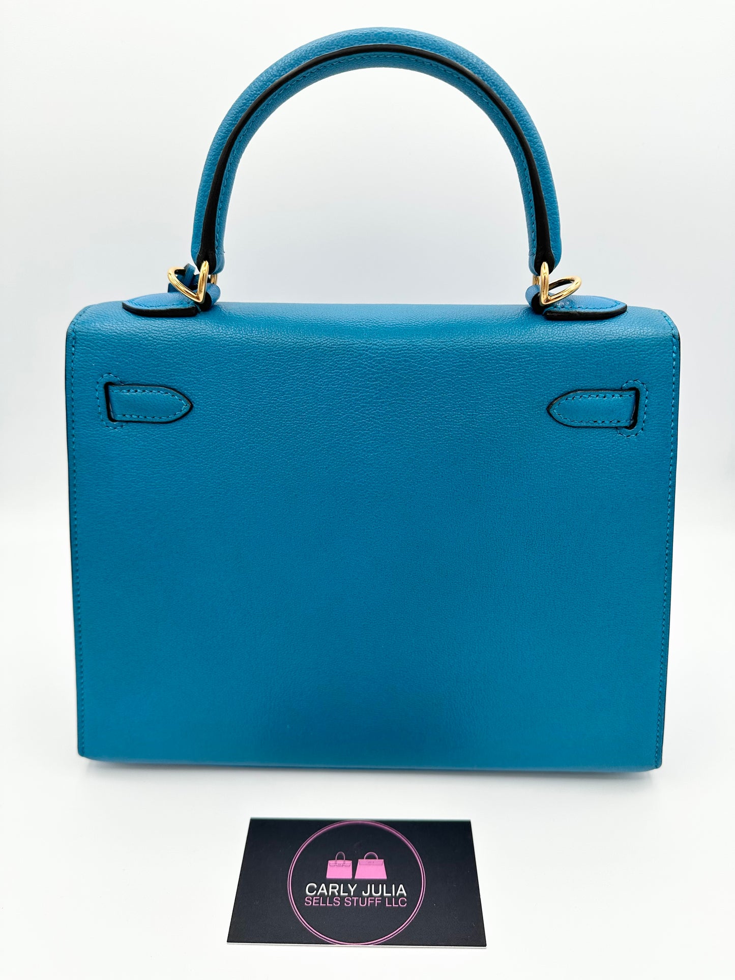 Hermes Kelly 25 Chèvre Blue Zanzibar