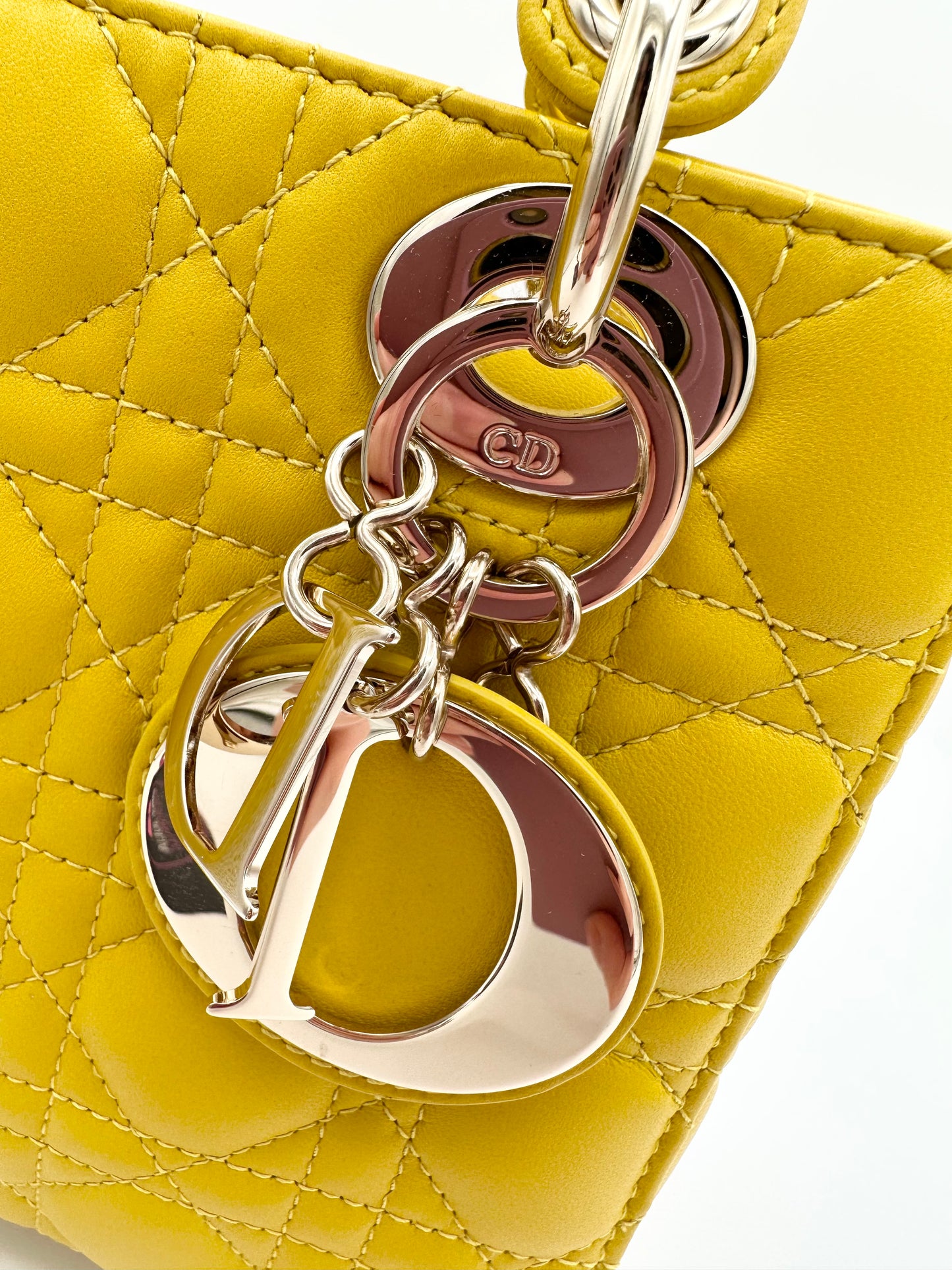 Christian Dior Lady Dior Small Yellow Cannage Lambskin