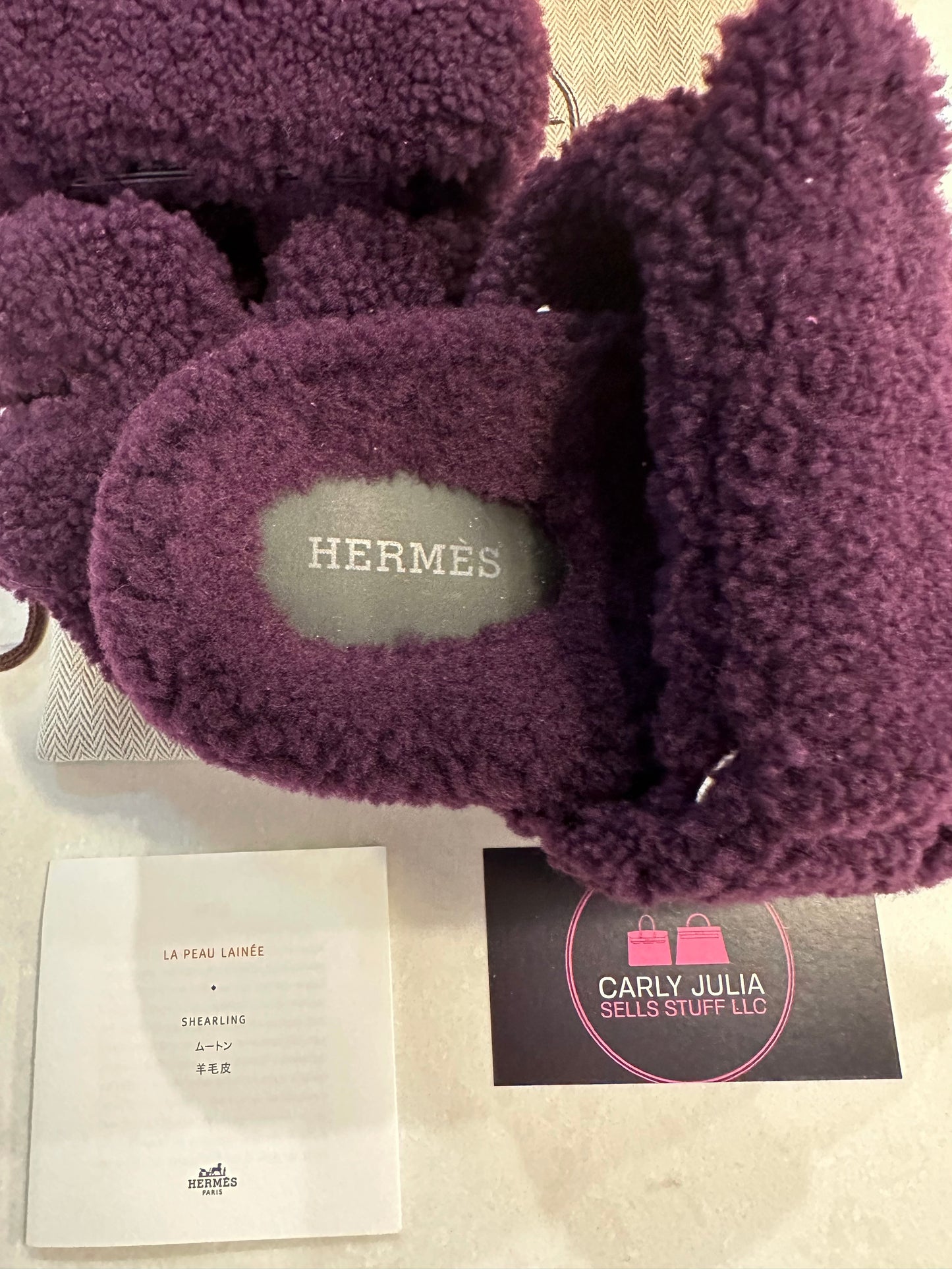 Hermes Shearling Chypre Sandal