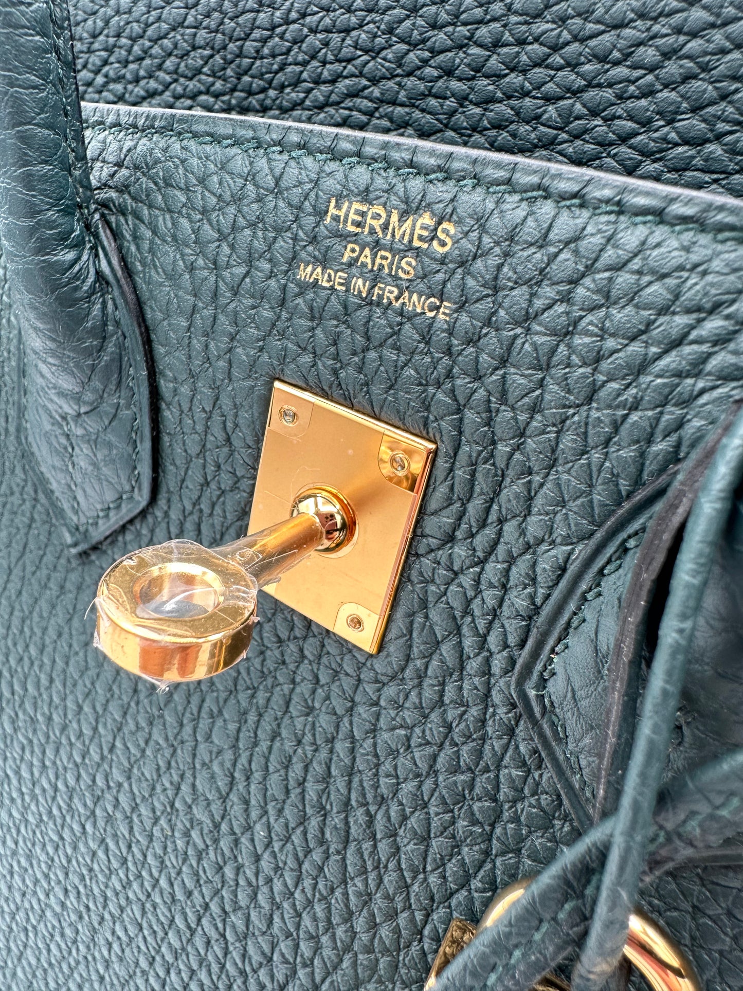 Hermes Brand New Birkin 25 Vert Cypress GHW