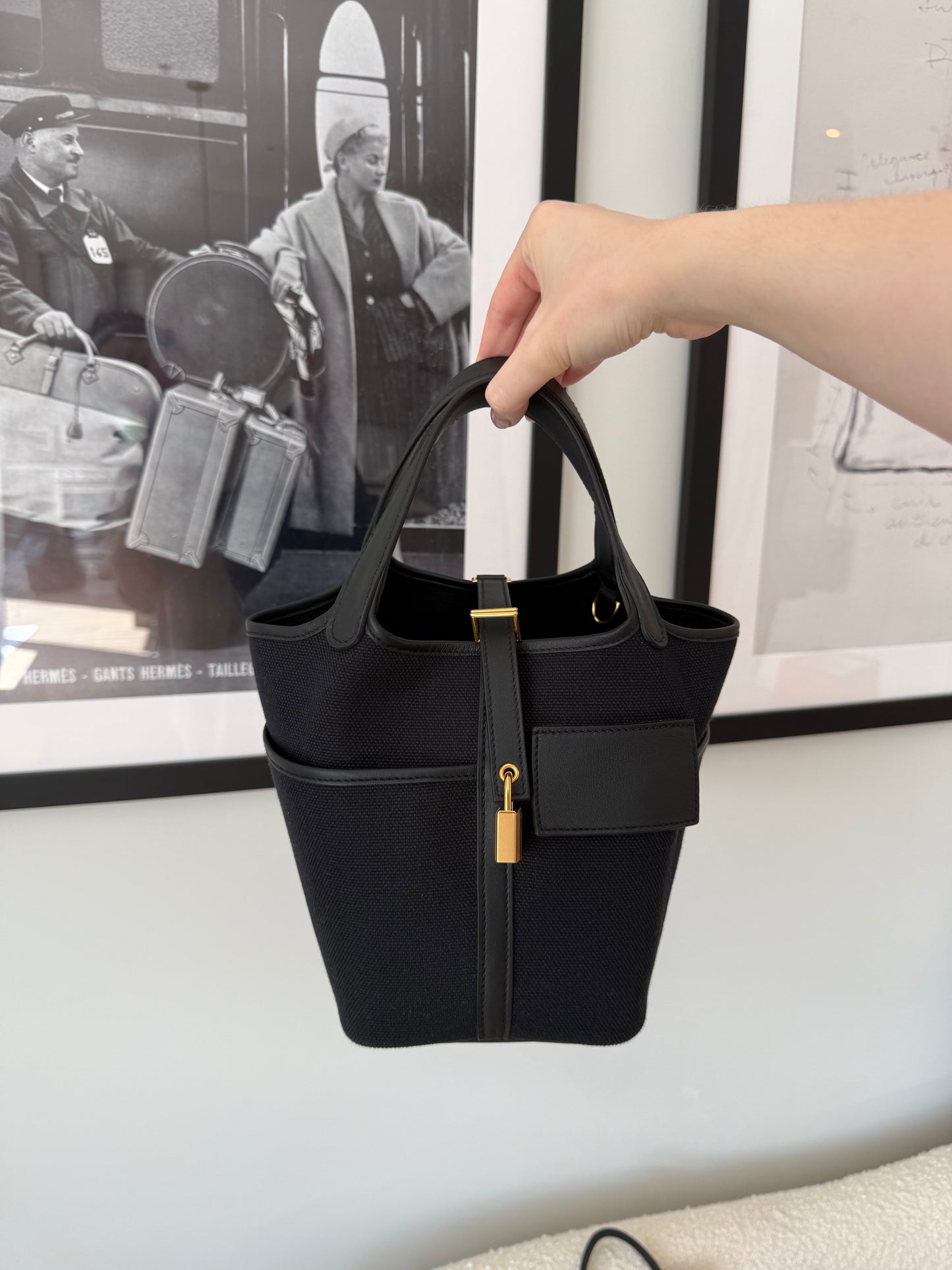 Hermes Cargo Picotin 18 Noir GHW