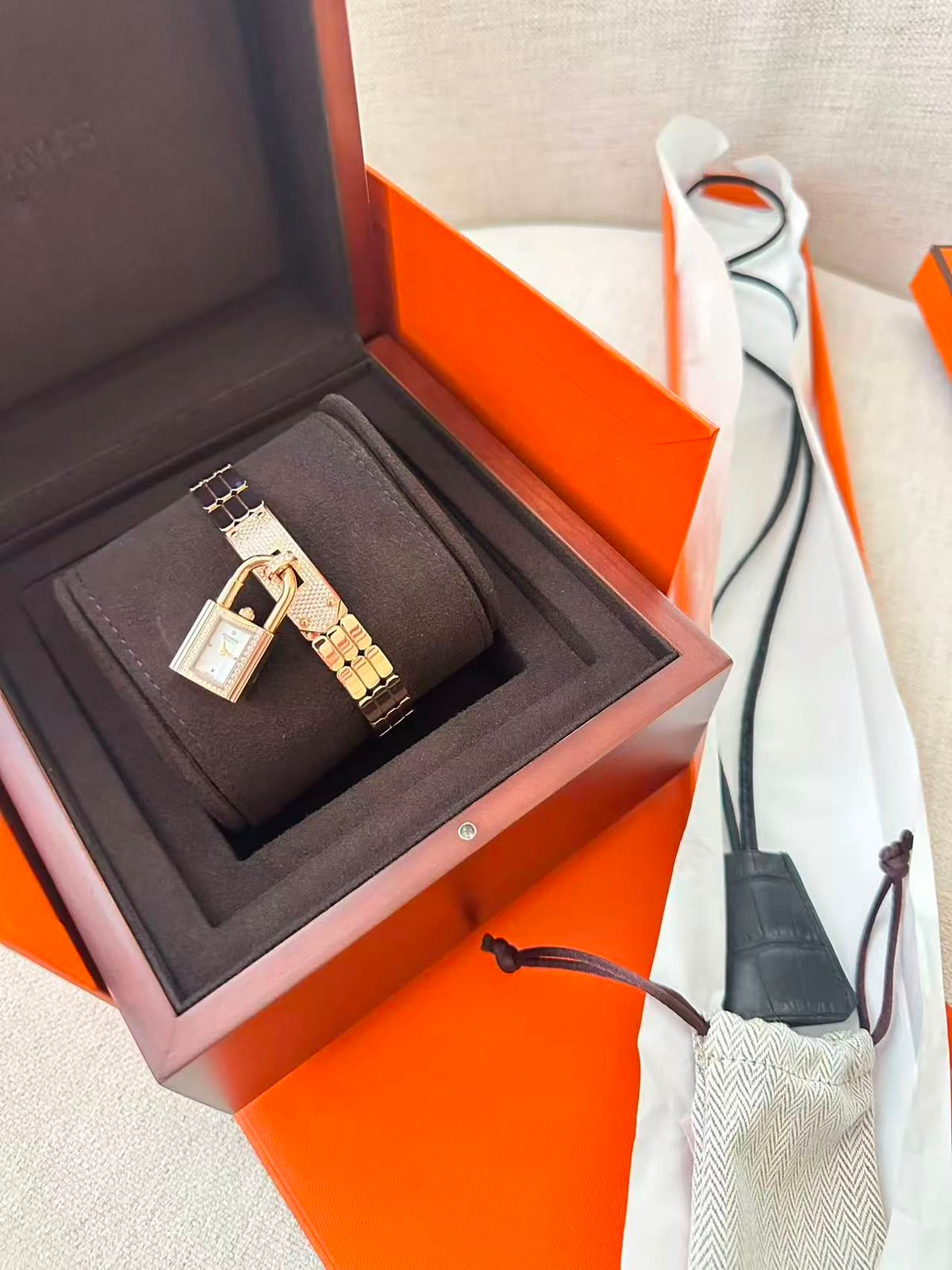 Hermes Kelly Watch Mini Model Rose Gold