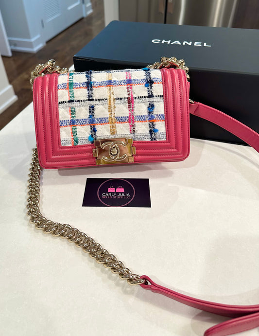 CHANEL Tweed Small Boy Bag
