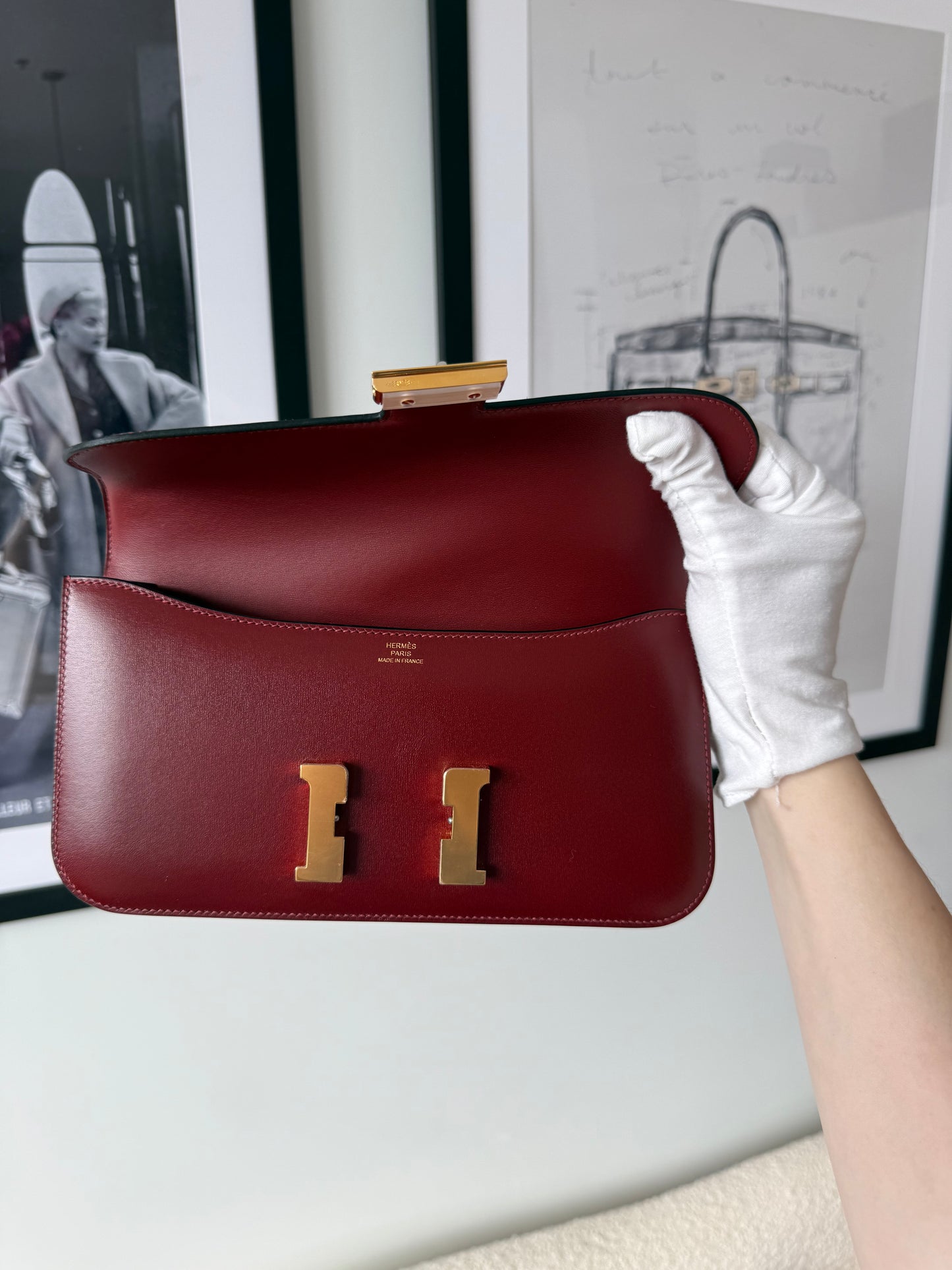 Hermes Constance Elan Rouge H Box Leather GHW