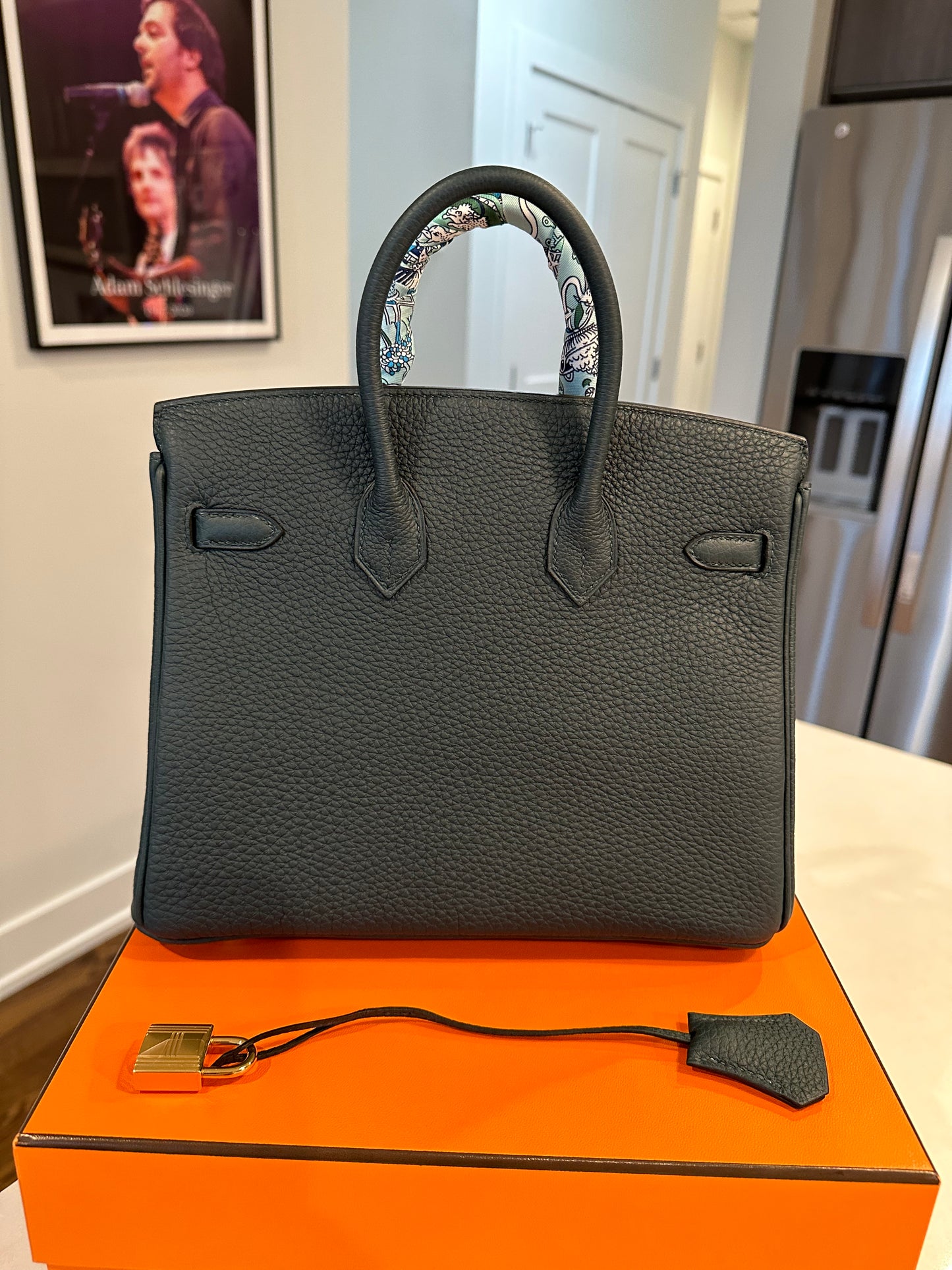 Hermes Brand New Birkin 25 Vert Cypress GHW