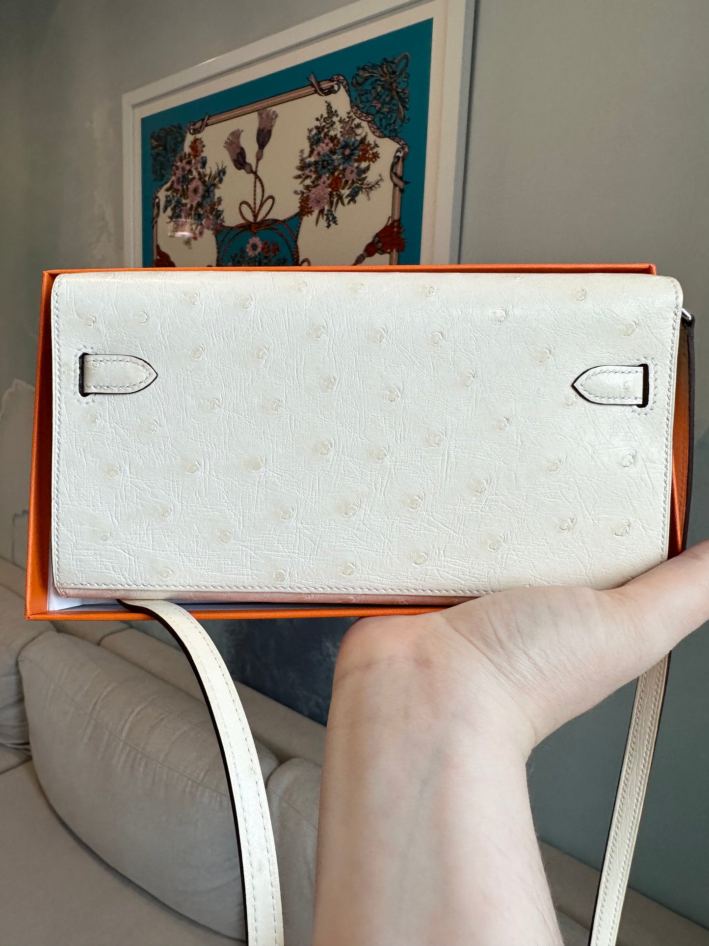 Hermes Kelly To Go Wallet Ostrich Leather