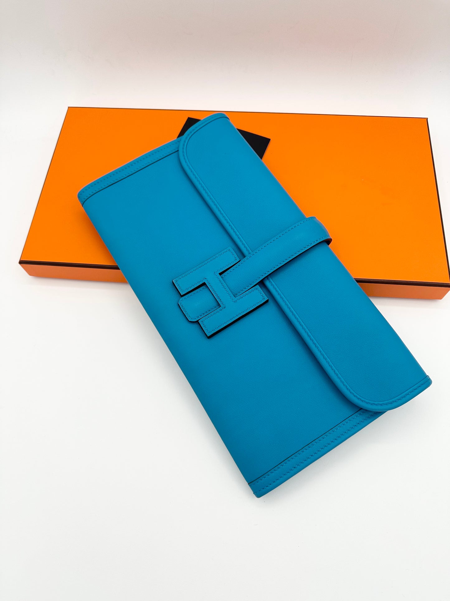 Hermès Jige Elan 29 Bleu Clutch