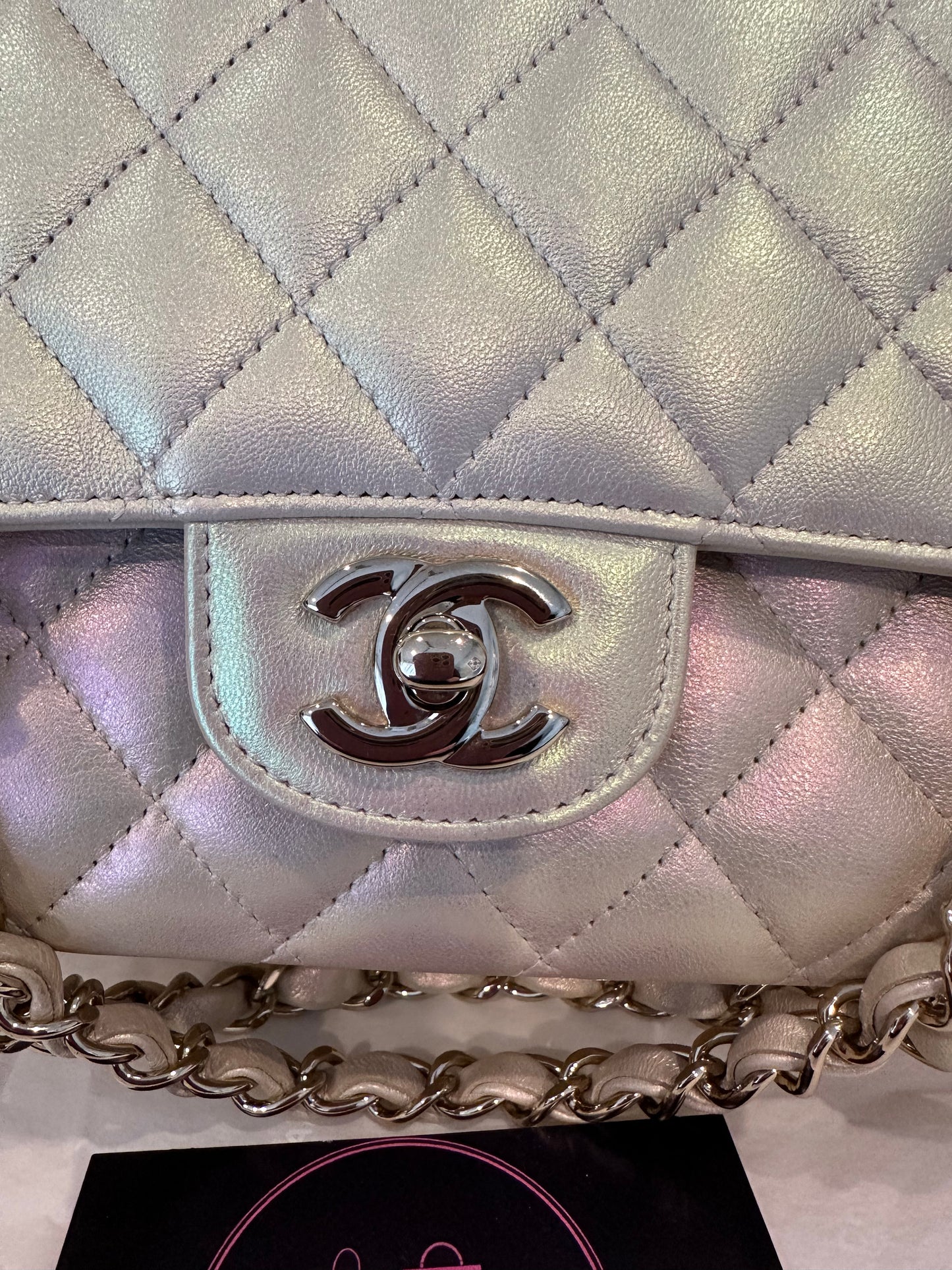 CHANEL Iridescent Medium Double Flap