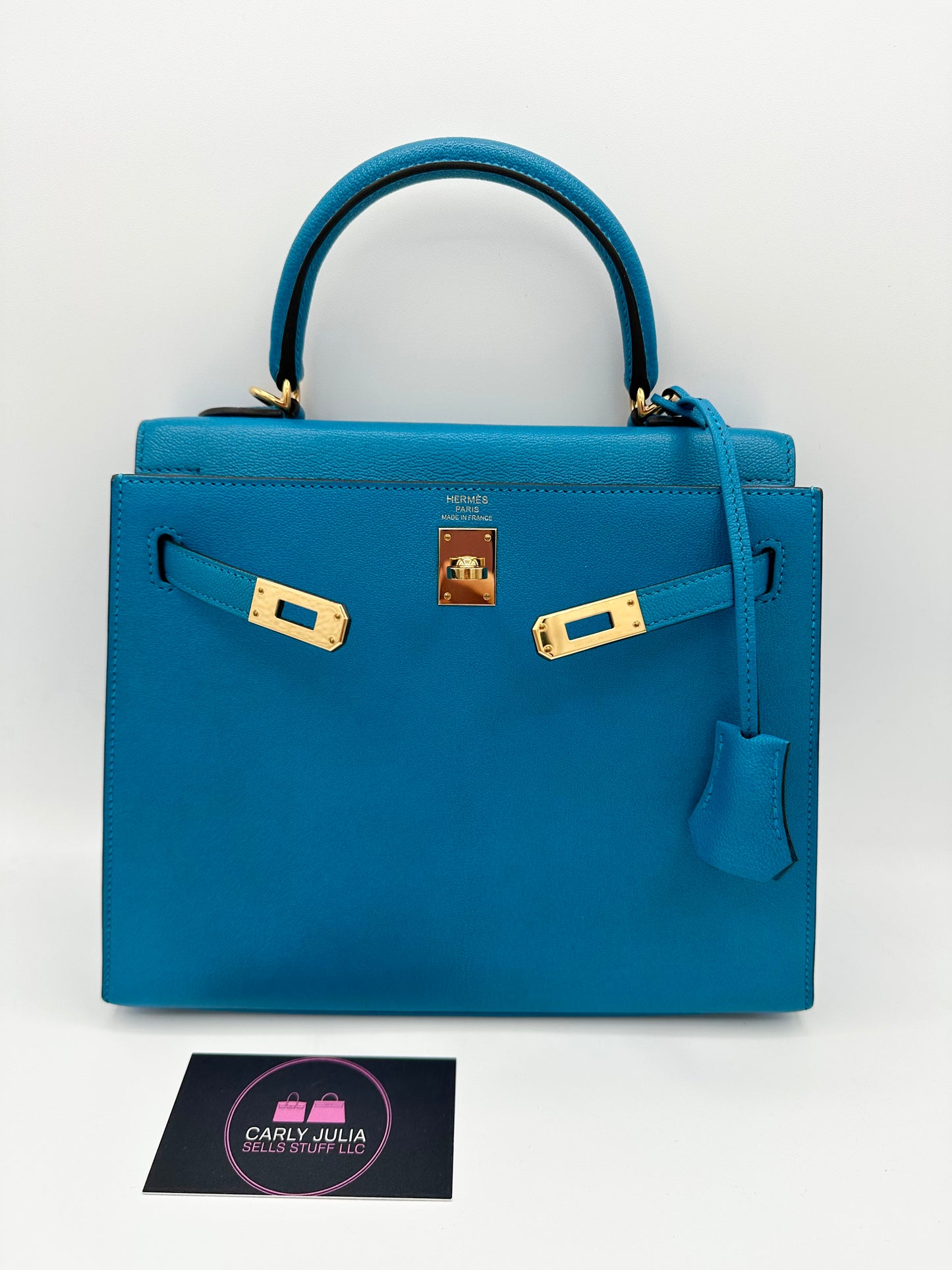 Hermes Kelly 25 Chèvre Blue Zanzibar