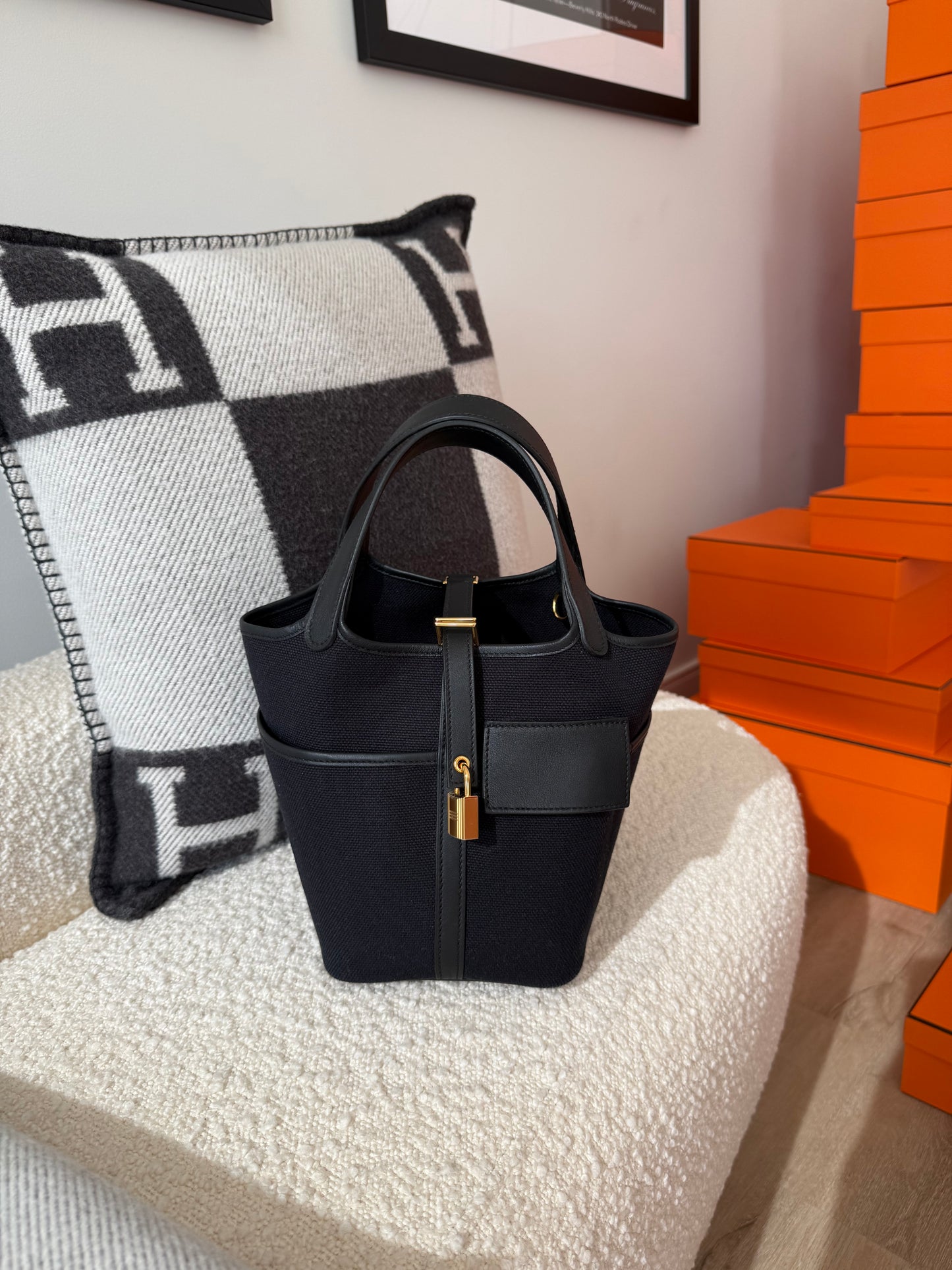 Hermes Cargo Picotin 18 Noir GHW