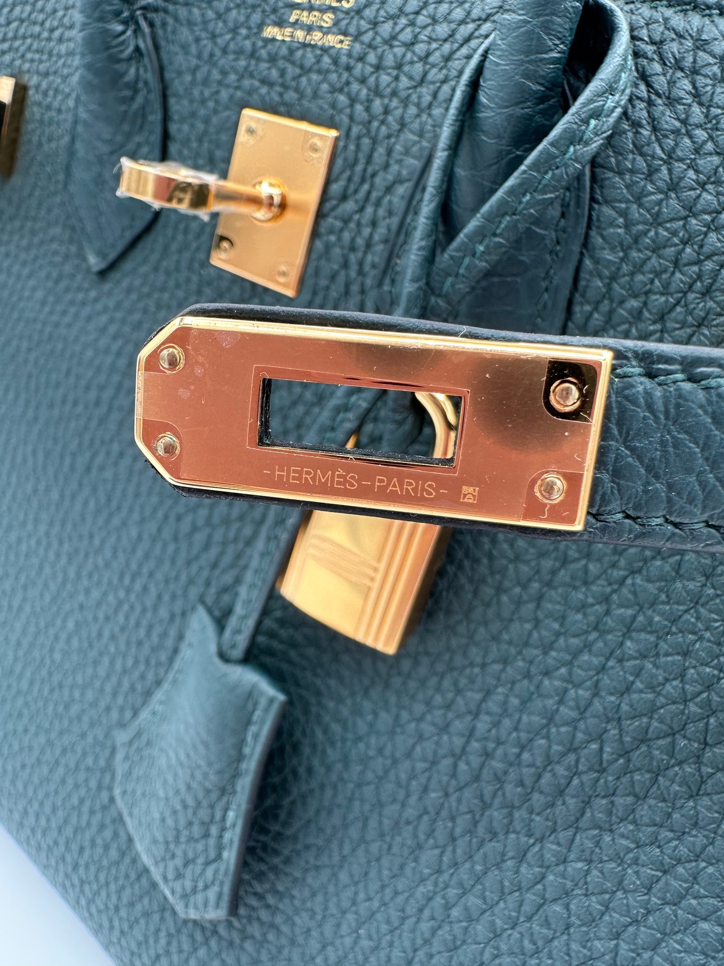 Hermes Brand New Birkin 25 Vert Cypress GHW