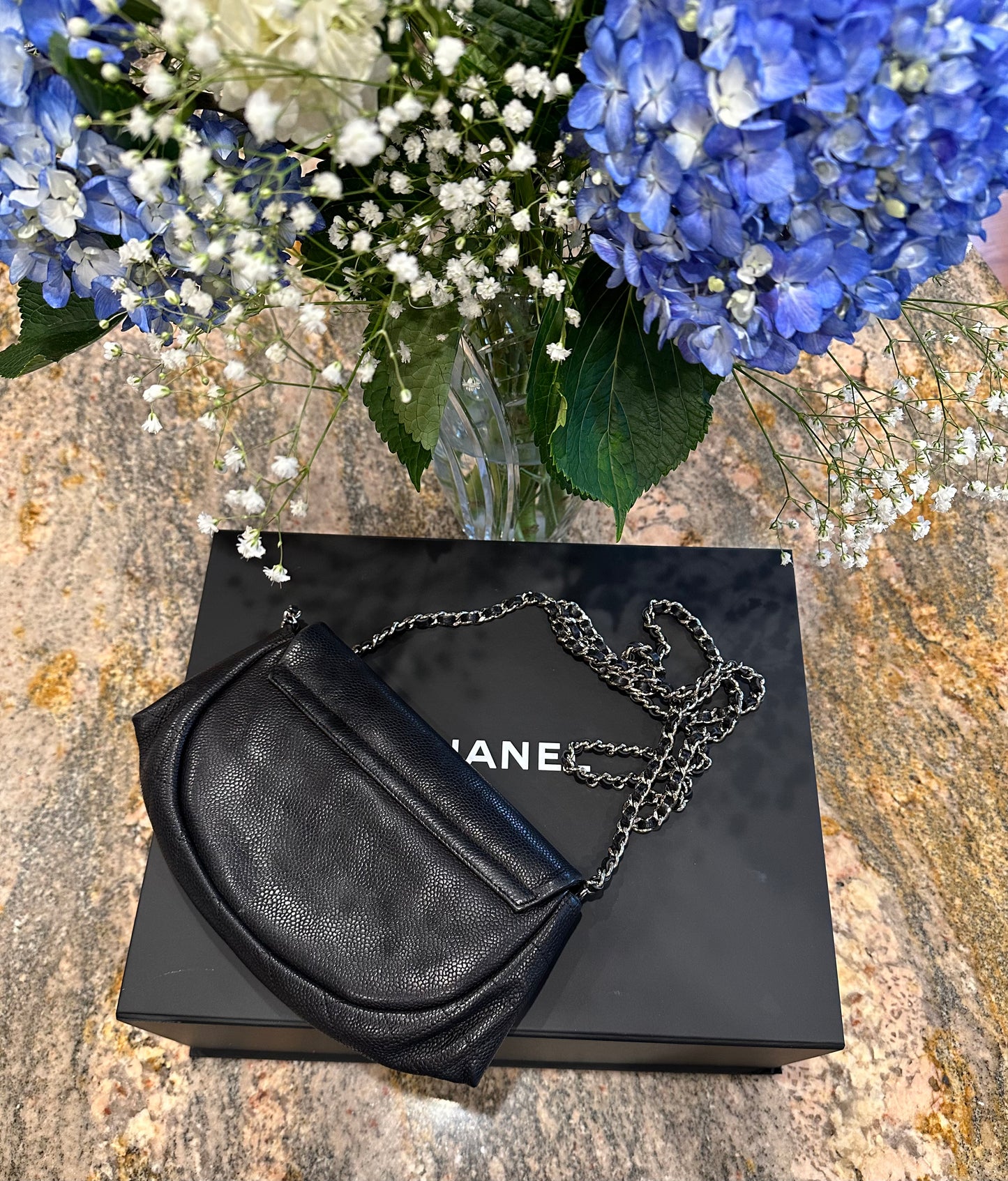 CHANEL Caviar Half Moon WOC Crossbody