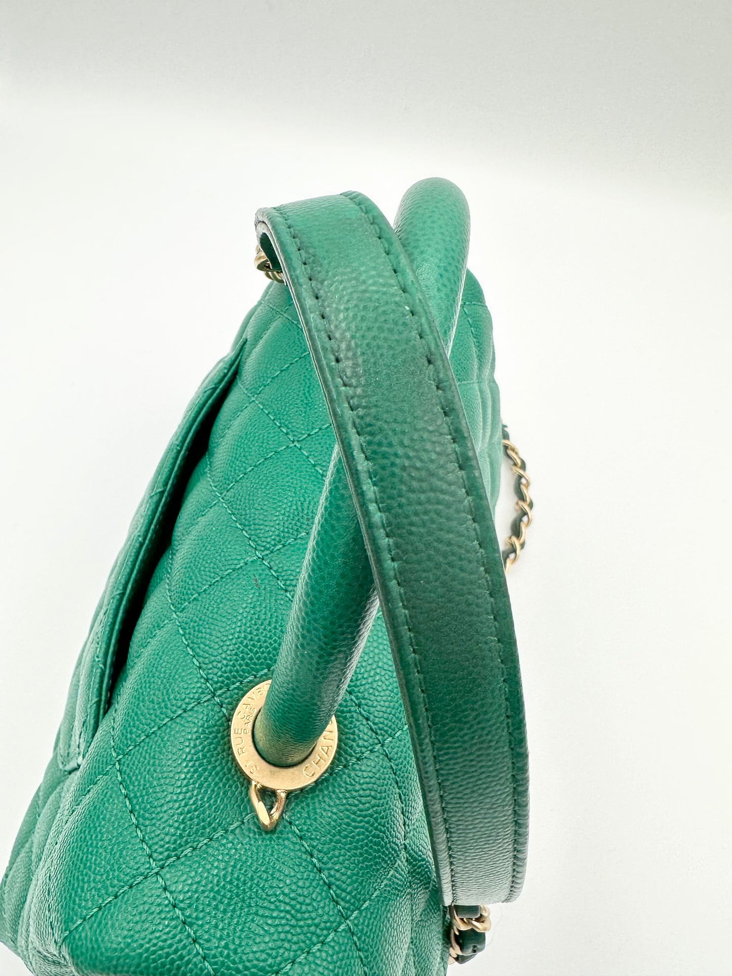 CHANEL Small Mini Emerald Green Coco Handle