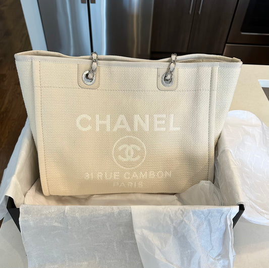 CHANEL Microchip Small Deauville Tote