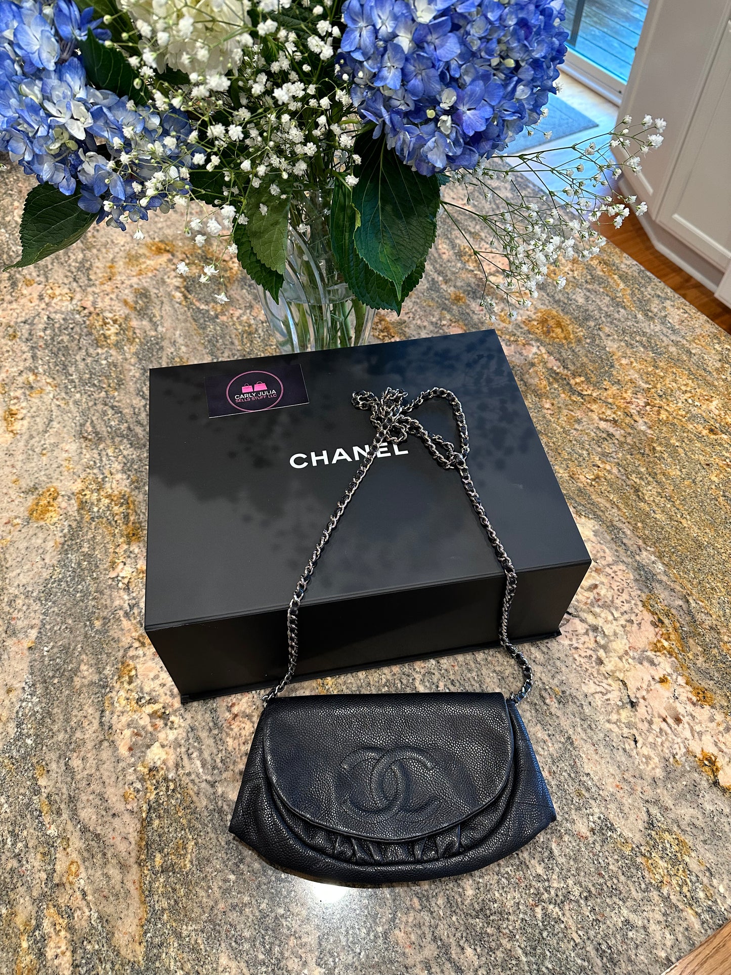 CHANEL Caviar Half Moon WOC Crossbody