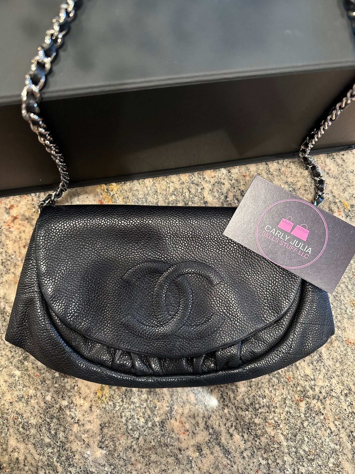 CHANEL Caviar Half Moon WOC Crossbody