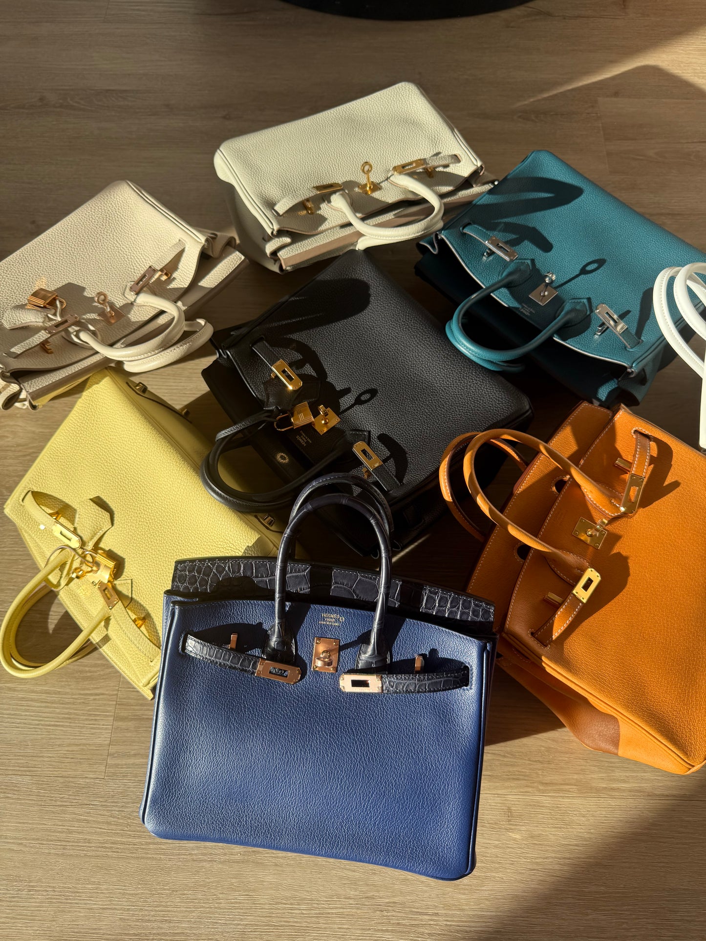 Birkin 25 Novillo Matte Alligator Bleu Saphir Bleu Marine RGHW