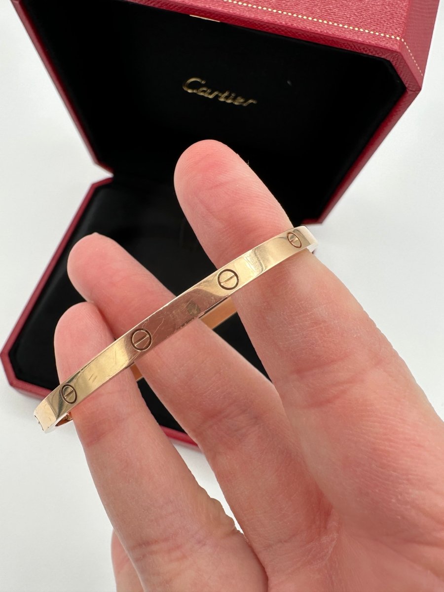 Cartier Small Love Bracelet Size 16 Rose Gold - Carly Julia Sells Stuff, LLC