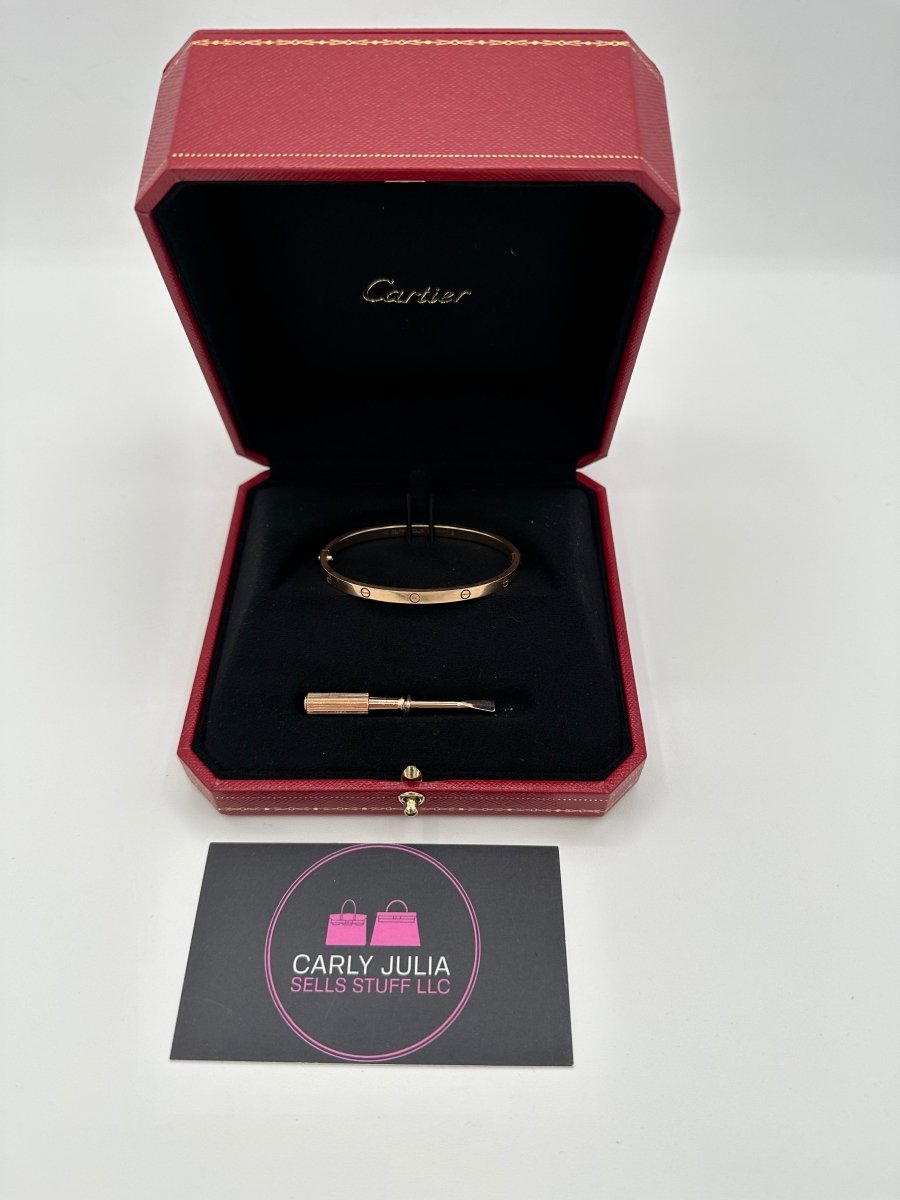 Cartier Small Love Bracelet Size 16 Rose Gold - Carly Julia Sells Stuff, LLC