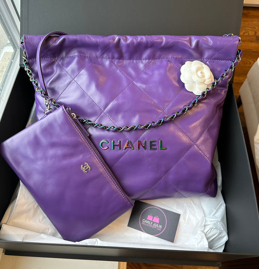 CHANEL 22 Purple with Rainbow Metal - Carly Julia Sells Stuff, LLC