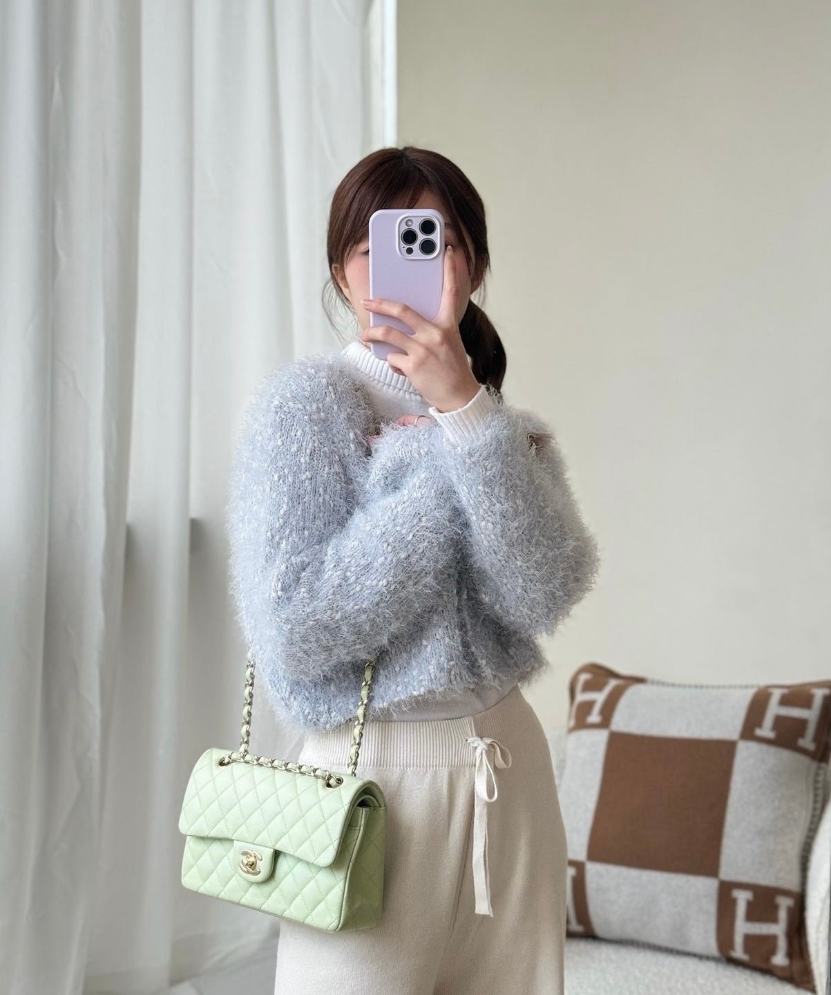 CHANEL 22C Mint Green Medium Caviar Classic Flap - Carly Julia Sells Stuff, LLC