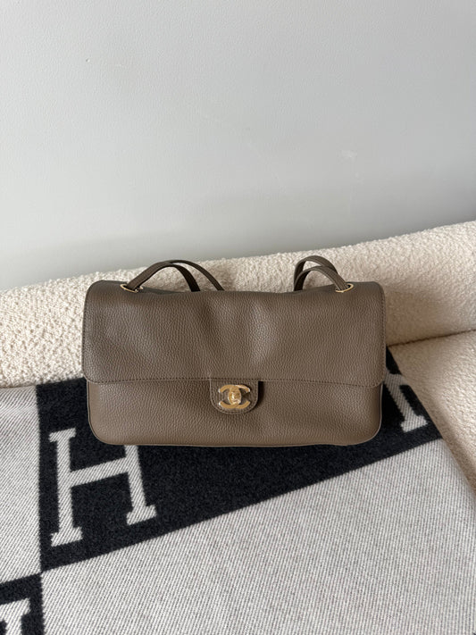 CHANEL 32cm Maxi Flap Bag Khaki GHW - Carly Julia Sells Stuff, LLC