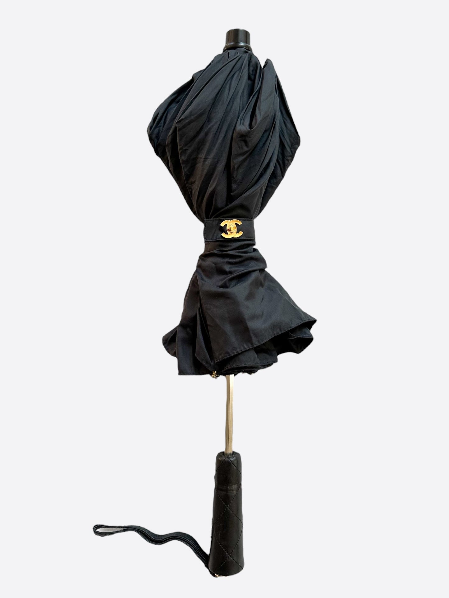 Chanel Black Folding Logo Umbrella & Case - Carly Julia Sells Stuff, LLC