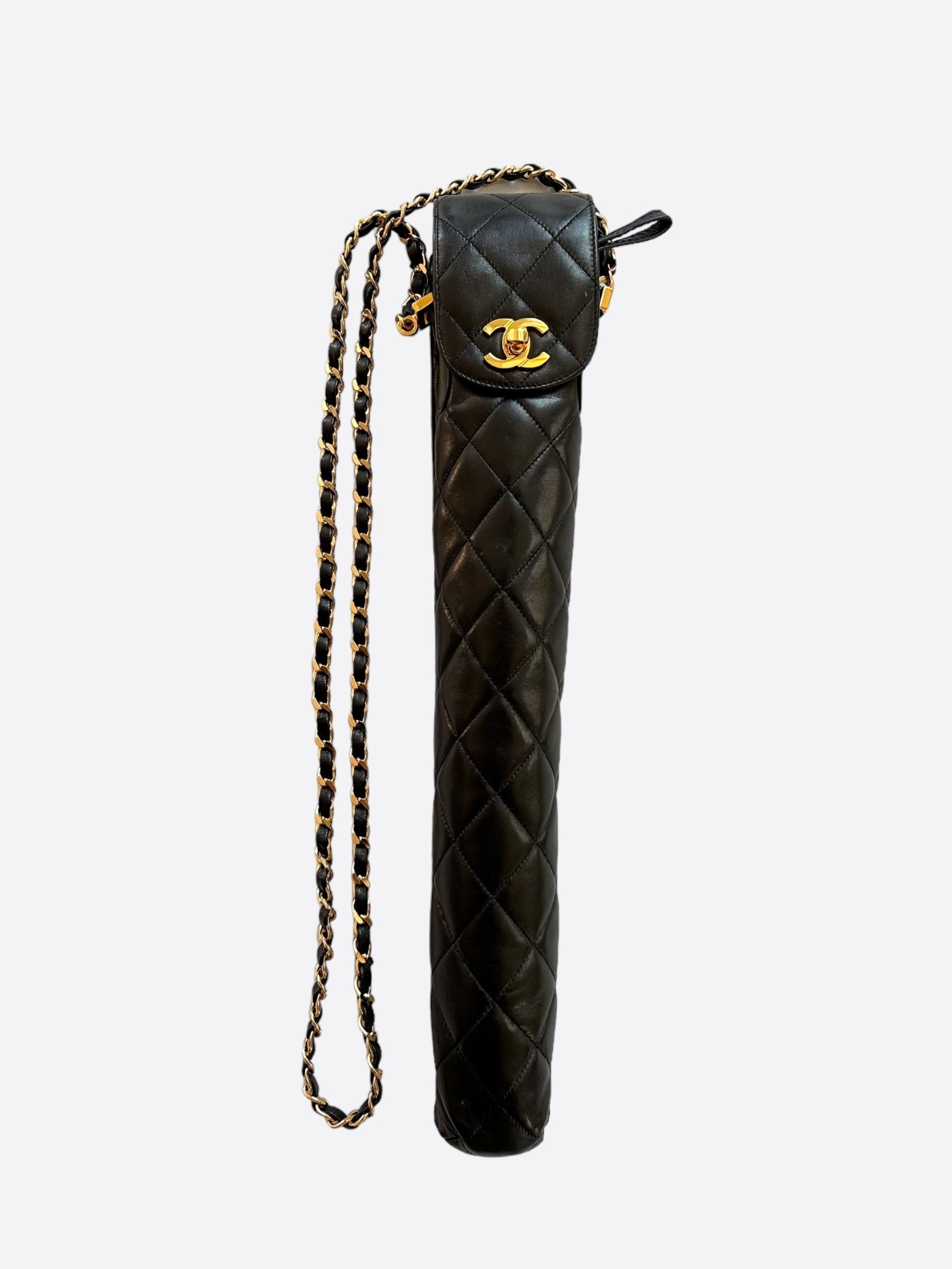 Chanel Black Folding Logo Umbrella & Case - Carly Julia Sells Stuff, LLC