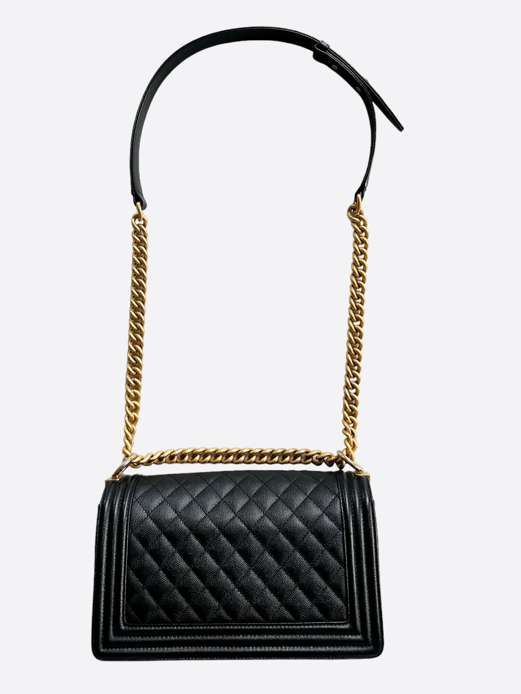 Chanel Black Quilted Caviar Medium Boy Bag - Carly Julia Sells Stuff, LLC