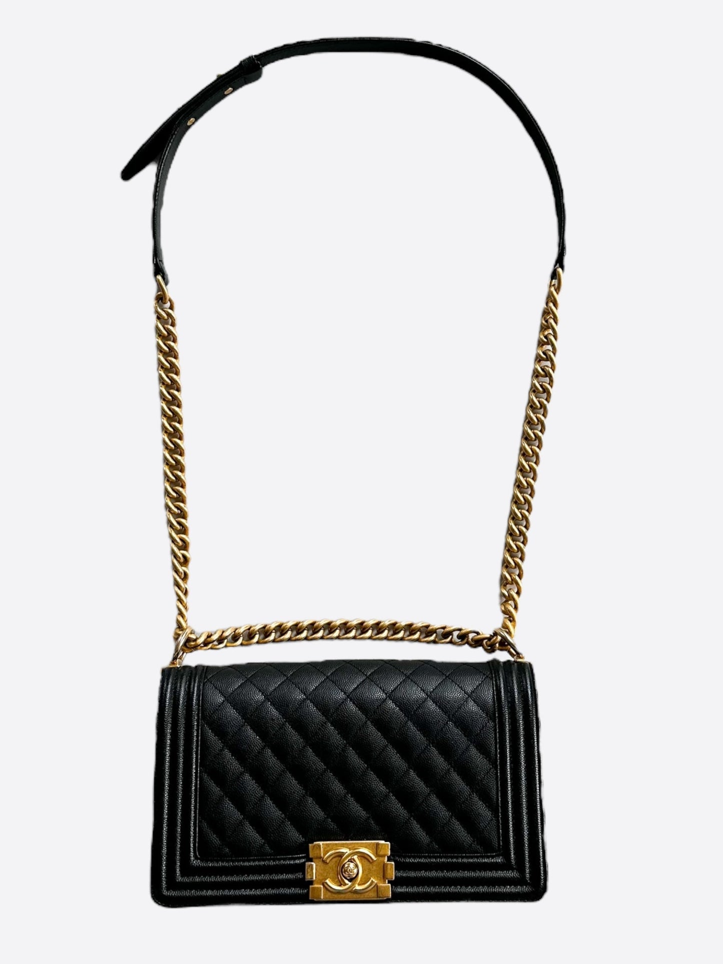 Chanel Black Quilted Caviar Medium Boy Bag - Carly Julia Sells Stuff, LLC