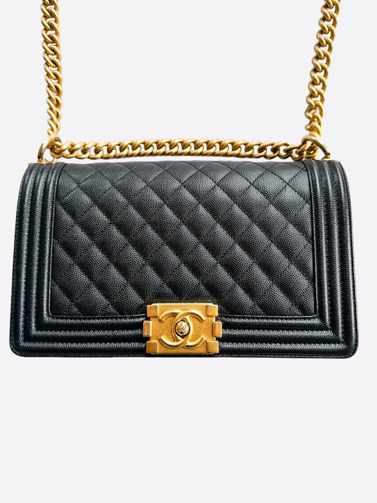 Chanel Black Quilted Caviar Medium Boy Bag - Carly Julia Sells Stuff, LLC