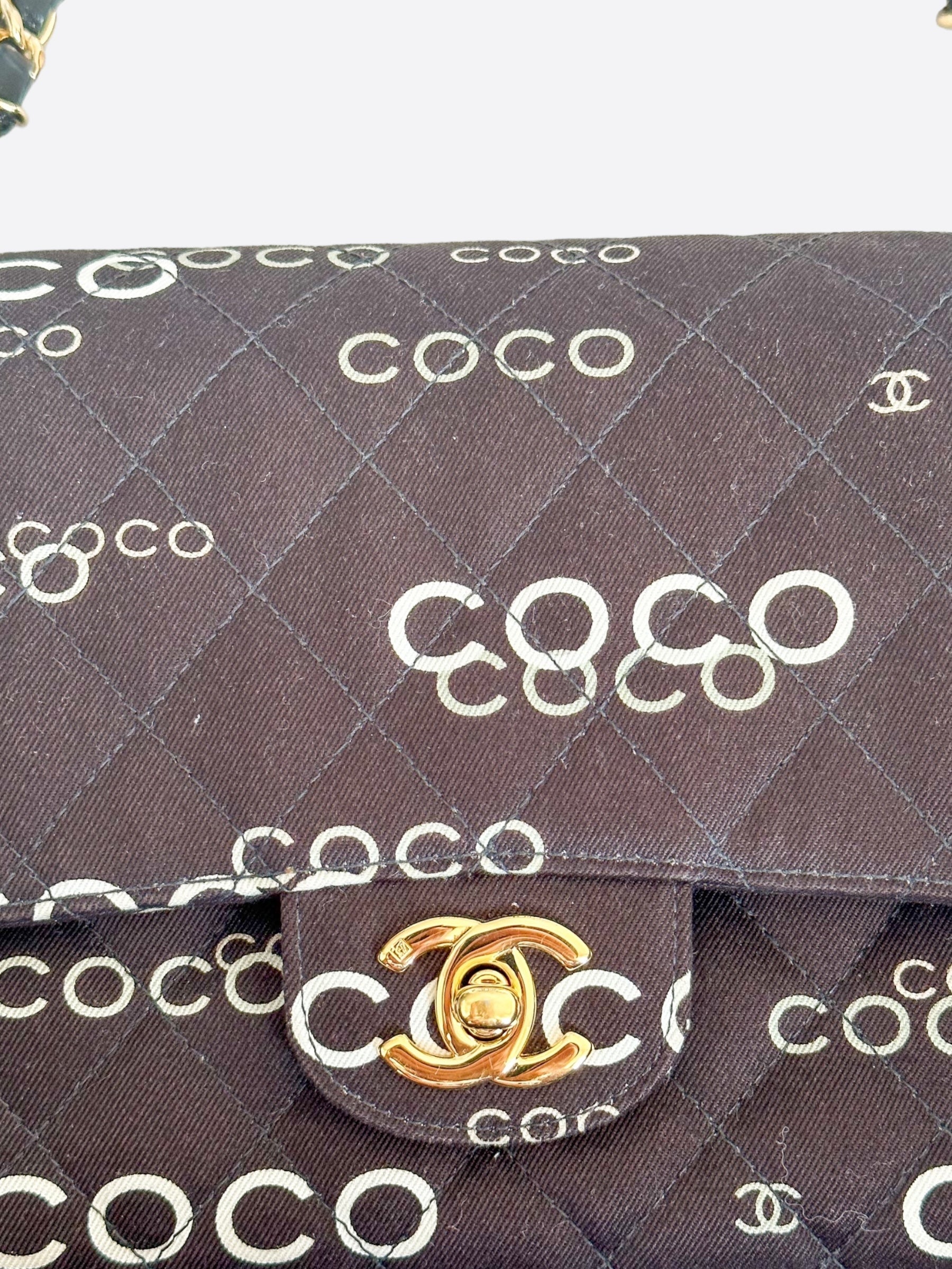 Chanel Black & White Coco Logo Double Flap Bag - Carly Julia Sells Stuff, LLC